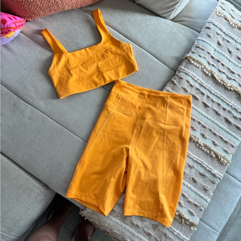 Girlfriend Collective Orange Workout Set